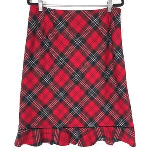 PENDLETON Women's Midi Skirt 14 Tratan Plaid‎ 100% Virgin Wool Vintage USA MADE